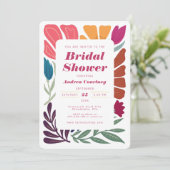 Invitation Fête des mariées florale chic brillant (Debout devant)