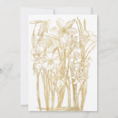 Invitation Fête des mariées florale chic or (Dos)