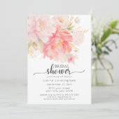 Invitation Fête des mariées florale Chic Pink Peony (Debout devant)