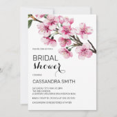 Invitation Fête des mariées florale Chic rose cerise (Devant)