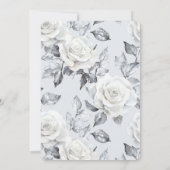 Invitation Fête des mariées florale Chic Silver White Roses (Dos)