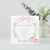 Invitation Fête des mariées florale Citrouille de Bow rose (Debout devant)