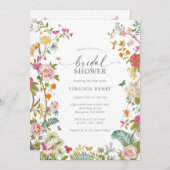 Invitation Fête des mariées florale colorée (Devant / Derrière)