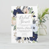 Invitation Fête des mariées florale côtière (Debout devant)