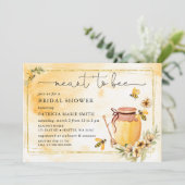 Invitation Fête des mariées Florale D'Abeille De Miel (Debout devant)