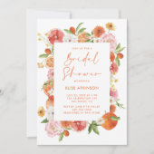 Invitation Fête des mariées florale d'agrumes (Devant)