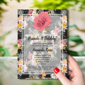 Invitation Fête des mariées florale d'ananas tropicale