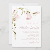 Invitation Fête des mariées florale d'aquarelle (Devant)