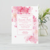 Invitation Fête des mariées florale d'aquarelle délicate (Debout devant)