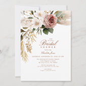 Invitation Fête des mariées florale d'automne (Devant)