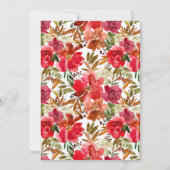 Invitation Fête des mariées florale d'automne rose et orange  (Dos)