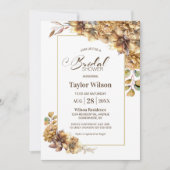 Invitation Fête des mariées florale d'automne rustique (Devant)