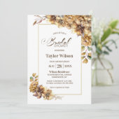 Invitation Fête des mariées florale d'automne rustique (Debout devant)