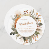 Invitation Fête des mariées florale de automne (Devant / Derrière)