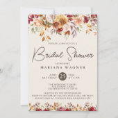 Invitation Fête des mariées florale de automne romantique (Devant)