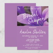 Invitation Fête des mariées florale de Bellflower violet (Devant / Derrière)