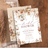 Invitation Fête des mariées florale de Boho neutre rustique