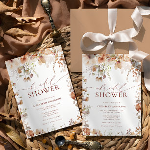 Invitation Fête des mariées florale de Boho neutre rustique
