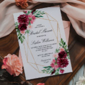 Invitation Fête des mariées florale de Bourgogne