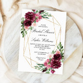 Invitation Fête des mariées florale de Bourgogne