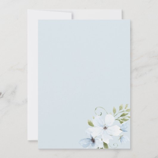 Invitation Fête des mariées florale de Bow bleu (Dos)