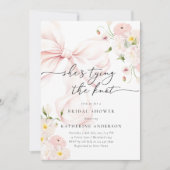 Invitation Fête des mariées florale de Bow rose (Devant)