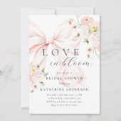Invitation Fête des mariées florale de Bow rose (Devant)