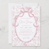 Invitation Fête des mariées florale de Bow rose (Devant)