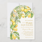 Invitation Fête des mariées florale de citron (Devant)