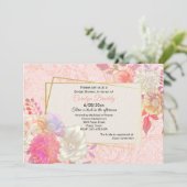 Invitation Fête des mariées florale de corail et d'ivoire (Debout devant)