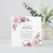 Invitation Fête des mariées florale de couleur bleu-blanc Ros (Debout devant)