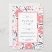 Invitation Fête des mariées florale de Dahlias (Devant)