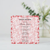 Invitation Fête des mariées florale de fleurs de cerisier rou (Debout devant)