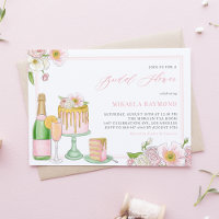 Fête des mariées florale de gâteau au champagne et