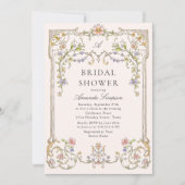 Invitation Fête des mariées Florale de Grace Ornate Victorien (Devant)