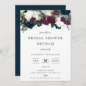 Invitation Fête des mariées florale de la chute d'ivoire de l (Devant / Derrière)