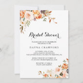 Invitation Fête des mariées florale de la chute d'or moderne (Devant)