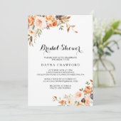 Invitation Fête des mariées florale de la chute d'or moderne (Debout devant)