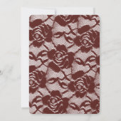 Invitation Fête des mariées florale de la dentelle rouge de B (Dos)