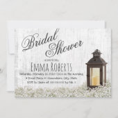 Invitation Fête des mariées florale de la lanterne rustique b (Devant)