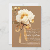 Invitation Fête des mariées florale de la pivoine d'automne (Devant)