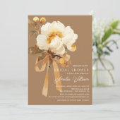 Invitation Fête des mariées florale de la pivoine d'automne (Debout devant)