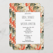 Invitation Fête des mariées florale de l'anthurium orange tro (Devant / Derrière)