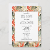 Invitation Fête des mariées florale de l'anthurium orange tro (Devant)
