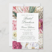 Invitation Fête des mariées florale de l'aquarelle de déjeune (Devant)