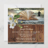 Invitation Fête des mariées florale de l'auteur romantique (Devant)