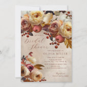 Invitation Fête des mariées florale de l'automne de Boho (Devant)