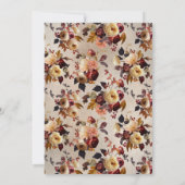 Invitation Fête des mariées florale de l'automne de Boho (Dos)