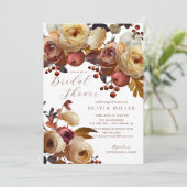 Invitation Fête des mariées florale de l'automne de Boho (Debout devant)