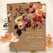 Invitation Fête des mariées florale de l'automne de Boho